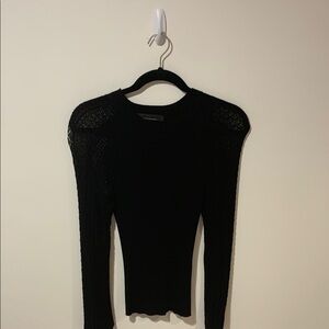 White House Black Market Ribbed Black Top